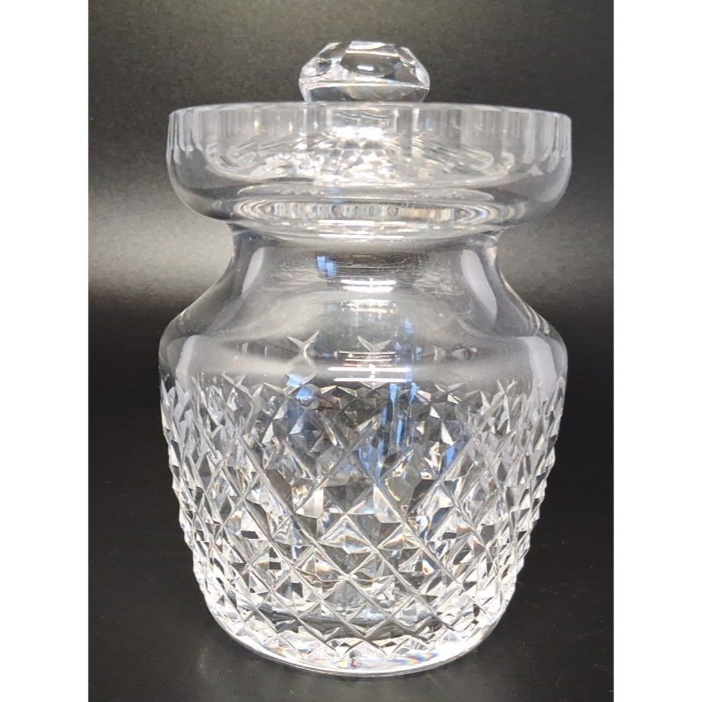 Vtg Waterford Crystal Diamond Cut  Alana Jam Jelly Jar‎ w/Lid